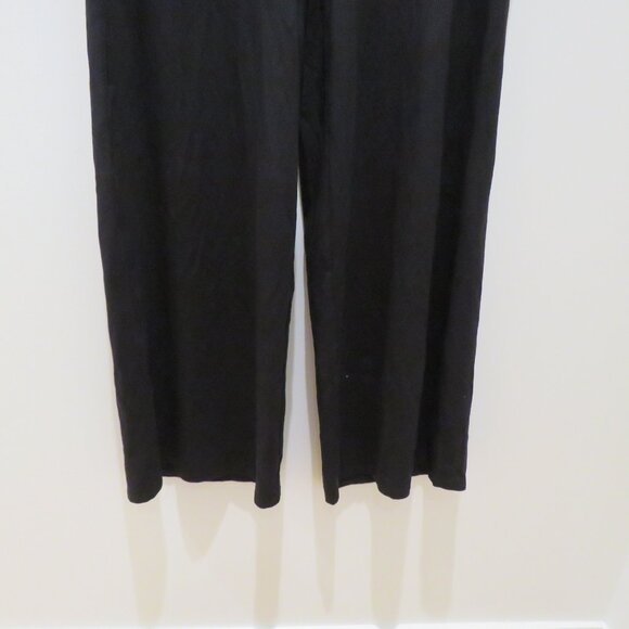 EILEEN FISHER Wide Leg Pant Black Stretch Pull On Size Small Minimalist Travel - Picture 9 of 15